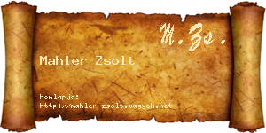Mahler Zsolt névjegykártya