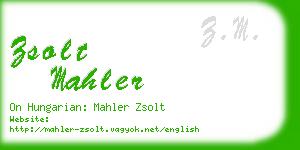 zsolt mahler business card